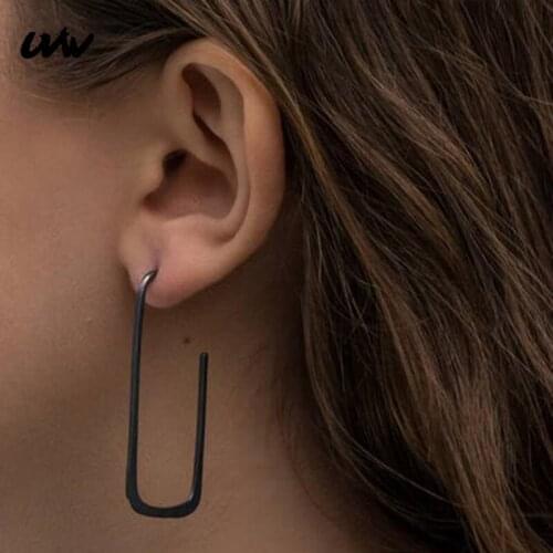 2pc Trendy Surgical Steel Minimalist Ear Stud Earrings Triangle Ear Pin Piercing Earrings for Women Pendientes Brincos UVW190