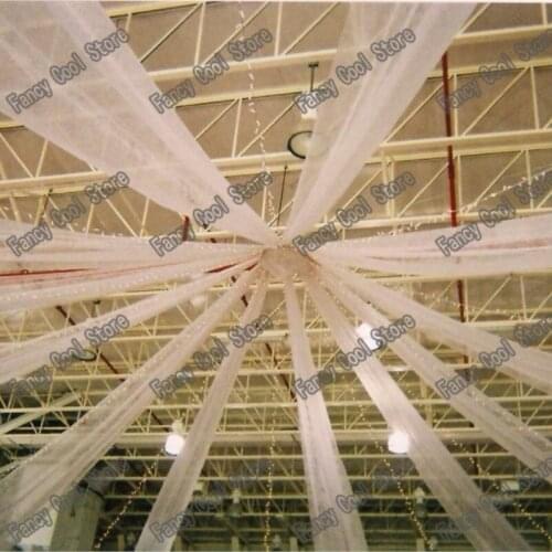 20pcs 0.7m*8m Top-rated White Luxury Wedding Ceiling Draper Canopy Drapery for decoration wedding fabric Roof decoration