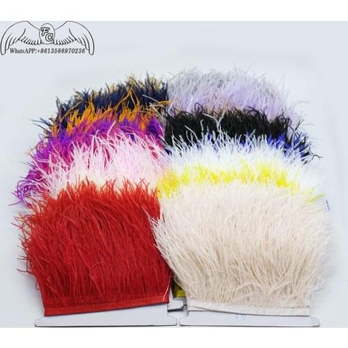 2019 Fashion Color 1meter Natural Ostrich Feather Trimming 10-15cm Feathers Ribbon For DIY Craft Wedding Party Dress Decoration