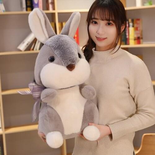 30/42/58CM Creative Cute Rabbit Plush Toy Kawaii Gray Brown Khaki Plush Rabbit Doll Home Decoration Holiday Gift