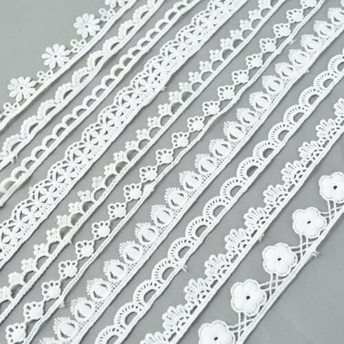 5Yards White Flower Lace Trim Ribbon Tape 1-4cm Lace Trim DIY Embroidered Handmade Clothes Sewing Lace Fabric Ribbon Craft