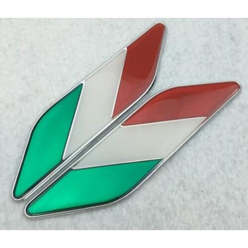 50 pairs Aluminum Alloy National Italy Flags Car-styling Emblems Decorations Italy Flag Car Side Stickers Badge Accessory