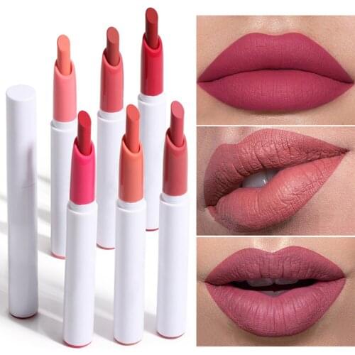 6 Colors Velvet Matte Lipsticks Pen Non Stick Cup Waterproof Long Lasting Sexy Red Lip Stick Makeup Lip Tint Pen Cosmetic