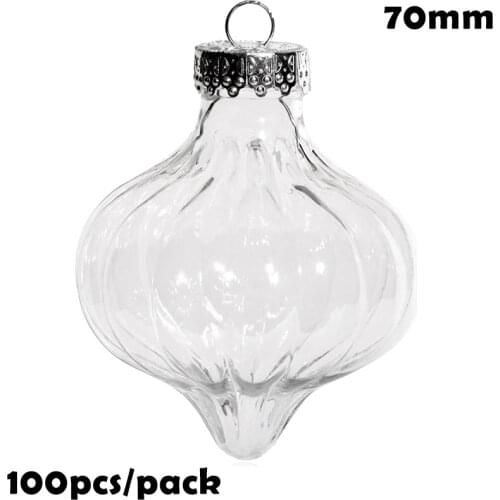 Free Shipping DIY Paintable/Shatterproof/Fillable Christmas Decoration Ball 70mm Plastic Pumpkin Ornament, 100/Pack