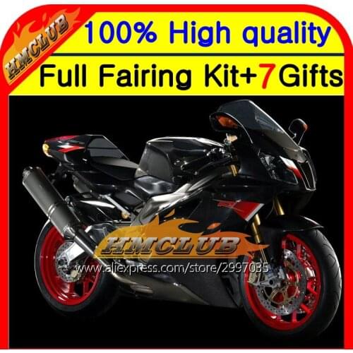 Body Gloss black For Aprilia RSV1000R 03 04 05 06 RSV1000 R 5HM35 RSV 1000R 1000 R Red black 03-06 2004 2005 2006 Fairing