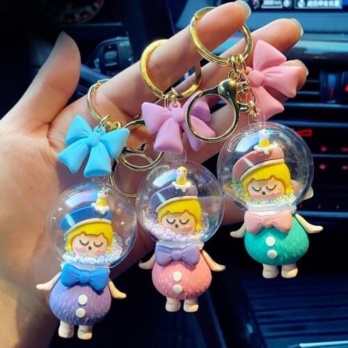 Fashion Space Sleeping Princess Keychain Female Cute Creative Bag Pendant Keyring Cartoon Girl Bag Ornament Key Chains Gifts
