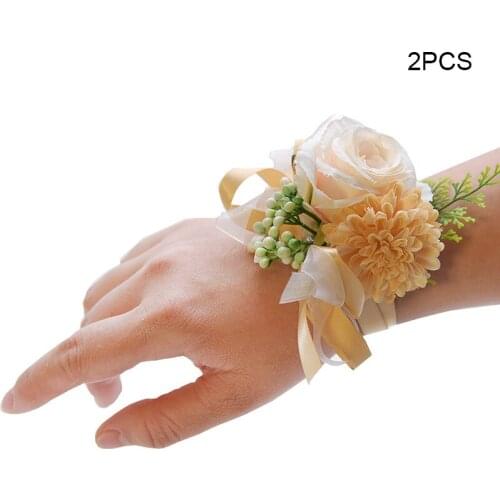 Wrist Flower Bride and Groom Wedding Companion Gifts Suitable for Prom Party Wedding School Reunion J2Y
