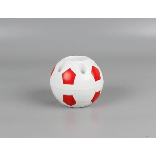 Football Ball Shape Pen Pencil Holder Soccer Ball Makeup Brush Holders Student Supplies Football Sports Gift Desktop Decoration
