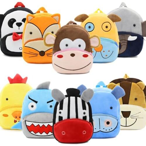 BOSEVEV Plush Children Backpacks Cartoon Girl Boys Kindergarten Schoolbag Animal Kids Backpack Children School Bags DropShipping