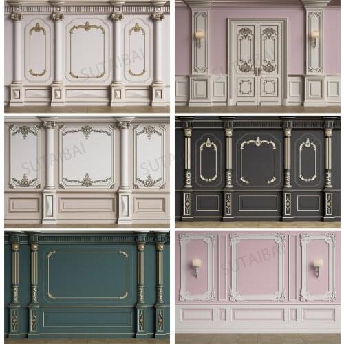 Interior Brick Wall Photography Backdrop Vintage Elegant European Patterns Photo Background Baby Kids Portraits Studio Photocall