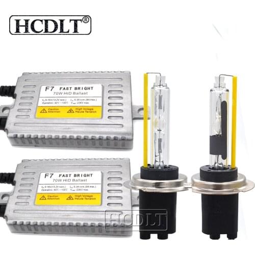 HCDLT 70W F7 Fast Start DLT Ballast Kit HID Xenon Light Bulb 12V H1 H7 H11 9005 9006 9012 D2H 5500K Auto Xenon Headlight Lamp