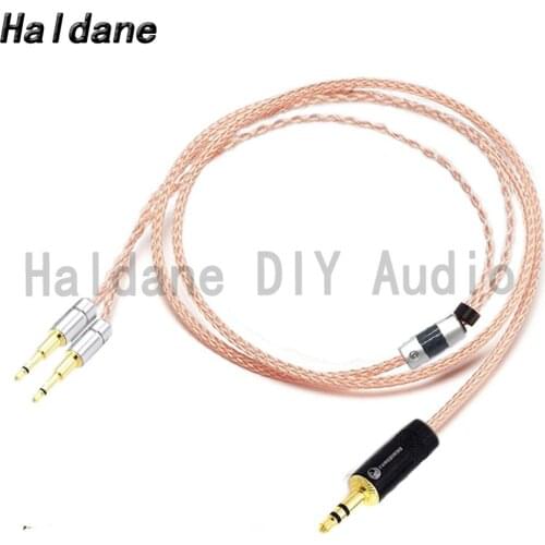 Haldane HIFI Single Crystal Copper Headphone Upgrade Cable for HD477 HD497 HD212 pro EH250 EH350 PM-1 PM-2 Headphones (2x2.5mm)