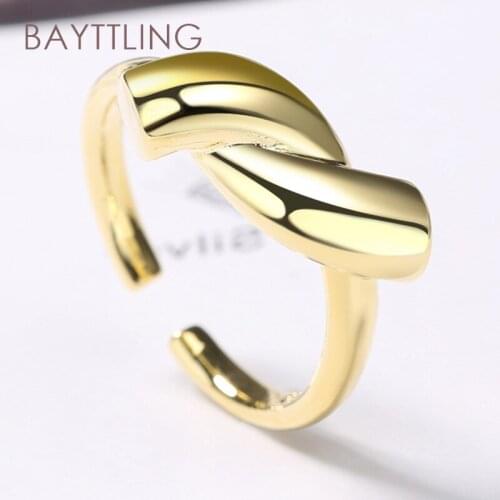 BAYTTLING 2021New 925 Sterling Silver Simple Twisted Index Finger Open Ring For Woman Fashion Wedding Gift Jewelry