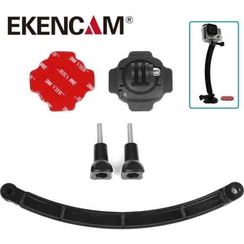 Motorcycle Cycling Helmet Extension Arm Kit 360 Rotation Mount Base for GoPro Hero 9 8 7 6 gopro max insta360 Oner Action Camera