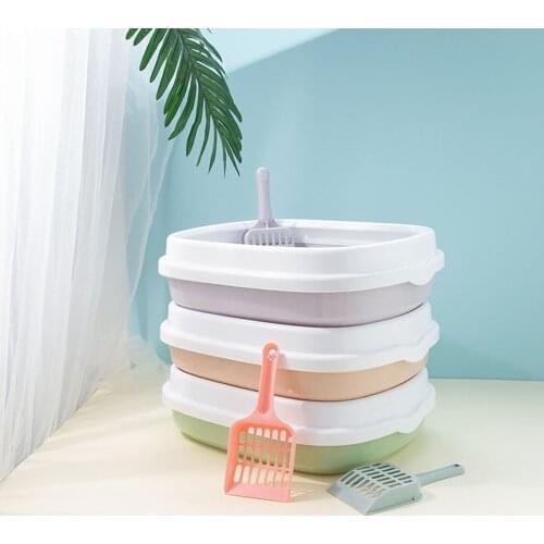 Pet Toilet Cat Bedpans Litter Box with Scoop Dog Cat Tray SandBox Home Plastic Anti Splash Bedpan Puppy Clean Toilet Supplies