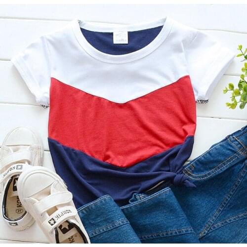 Summer New Style CHILDRENS Short-sleeved Clothes Kids 2020 Childrenswear BOYS T-shirt Stripes Cotton Baby Clothes Manufacturer