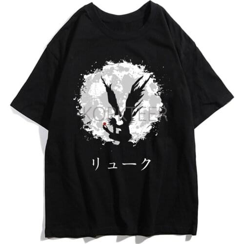 Anime Death Note Ryuuku Yagami Light Men T-shirt Horror Judgement Is Coming Graphic Print Summer Tops Tees Streetwear Clothing