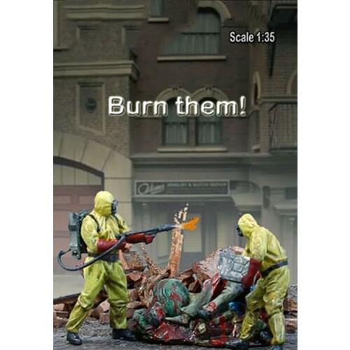 Unpainted Kit 1/35 modern Burn Them Set new coming figure Historical Resin Figure miniature garage kit