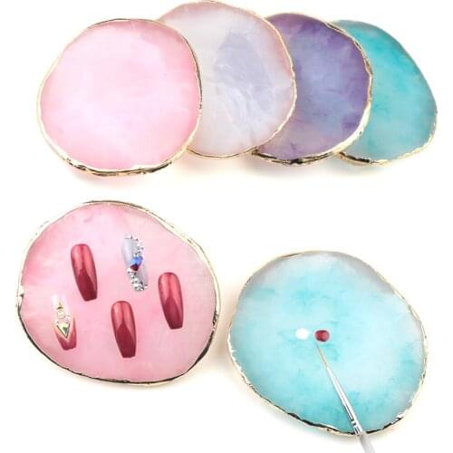 Natural Resin Agate Nail Art Display Resin Agate Piece Phnom Penh Showing Color Mixer Mixing Palette Nail Art Practice Tools