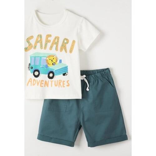 New 2021 Summer Short Sleeve Tee t-shirt Shorts Pants Outfits 100% Cotton Baby Boys Clothes Sets Bebe Kids Infant Children Suits