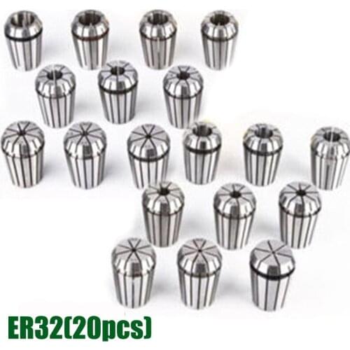 Full 20pcs/set 20 size ER32 precison spring collet chuck from 2mm-20mm For CNC machine lathe accessories