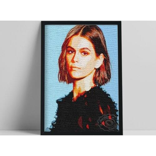 Kaia Jordan Gerber America Model Poster, Beauty Portrait Prints, Short Hair Girl Wall Stickers, Star Wall Art, Fans Collect Gift