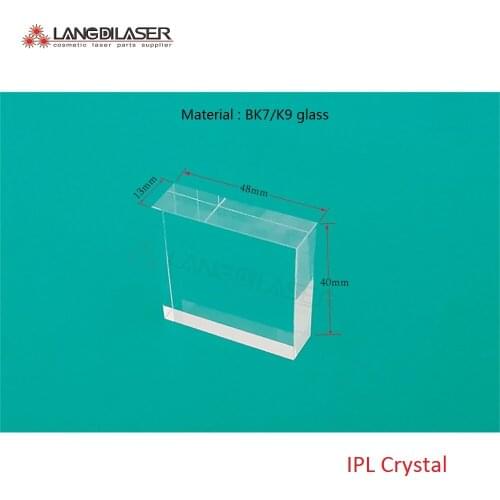 Dimension : 48*13*40mm / ipl optical light guide crystal with material BK7 / K9 glass , without film coating