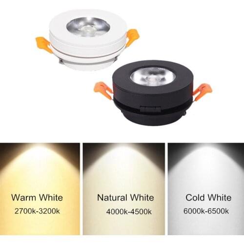 360 Angle Adjustable Dimmable Recessed Downlight Ceiling Lamp 10W 12W 15W LED COB Spot Light AC85-265V Ceiling Light