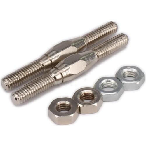 RCAWD 2PCS M4 4mm Thread Length 38.5mm #45 steel Tie Rod Pull-push Rod Buggy Truck Parts For RC Hobby Car Upgrade Parts