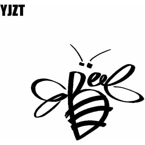 YJZT 14.5CM*12.3CM Delicate Beautiful Minimalist Bee Artistic Dazzling Vinyl Decal Car Sticker Black/Silver C19-1488