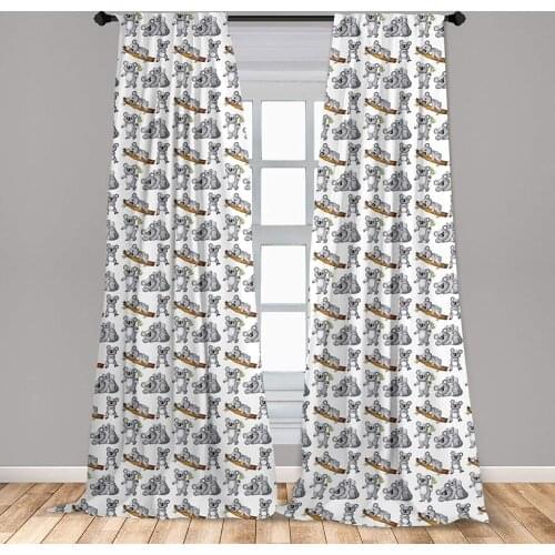 Koala Curtains Bunch of Koalas with Various Stances Dancing Laying Down Sleepingustralia Window Curtains for Living Room Bedroom