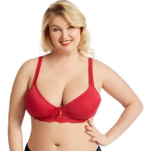 Lace Bras For Women Lager Sexy Push Up Bra Bralette Comfortable Underwired Plus Size Lingerie 95F 100F 105F 110F 115F 120F Cup