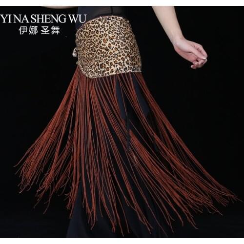 New 1pc belly dance hip scarf women tribal tassel belly dance hip belt belly dancing accessories waist belt Leopard hip scarf