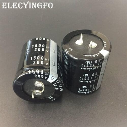 10pcs 1500uF 200V NICHICON GU Series 35x40mm High Quality 200V1500uF Snap-in PSU Aluminum Electrolytic Capacitor
