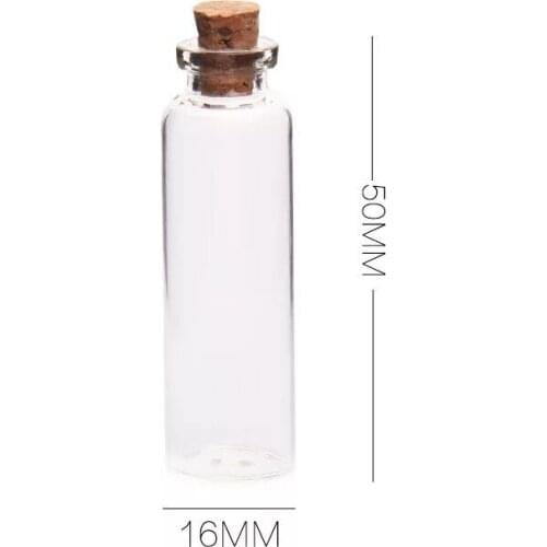 10PCS 16*50mm 5ml Mini Mason Jars Storage Bottle Glass Bottle Vials Glass Jars Cheap Cork Stopper Wish Small Glass Bottles Decor