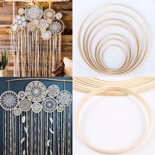 10Pcs Bamboo Circle Circle Wood Embroidery Cross Stitch Ring Frame Wall Floral Wreath Christmas Wedding Party Decor DIY Sewing