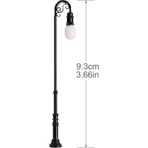 10pcs HO Scale Lamp Post Single Head 9.3cm 1:87 Street Lights Model Railway Train LEDs Miniature LQS71HO