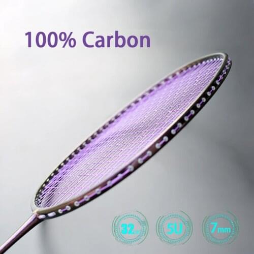 100% Carbon Fiber Badminton Rackets Ultralight 5U 77G G4 Professional Racquet Strung Bags 22-32LBS Speed Sports For Adult