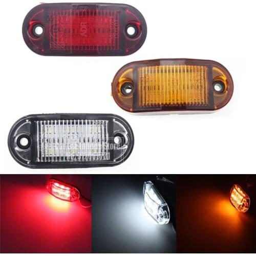 12V / 24V 6LED Side Marker Lights Car External Lights Warning Tail Light Auto Trailer Truck Lorry Lamps Red Yellow White color