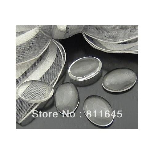 300pcs/lot, Good Quality 10*8MM Dome Oval Transparent Clear Magnifying Glass Cabochon