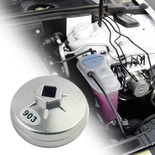 50% Dropshipping Oil Filter Wrench Universal High Hardness 903Aluminum 14Flutes 74MM Fuel Filter Remover for Car