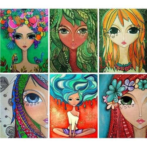 5D Diamond Painting Cartoon Girl Picture Full Drill Square/Round Diamond Embroidery Cross Stitch Gift Kits Wall Home Decor