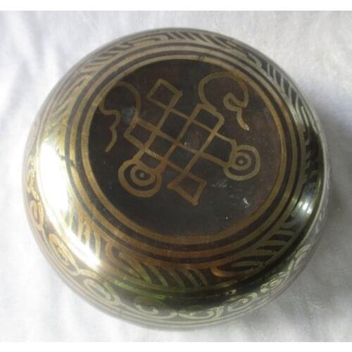 Collectable Tibetan Copper Singing big Bowl With a Wooden Stick Chinese Handwork buddha Bowl Size :Diameter 14CM