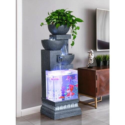 Zq Large Decoration, Water, Fish Tank, Water, Indoor Decoration, Fortune, Rockery Floor Fountain