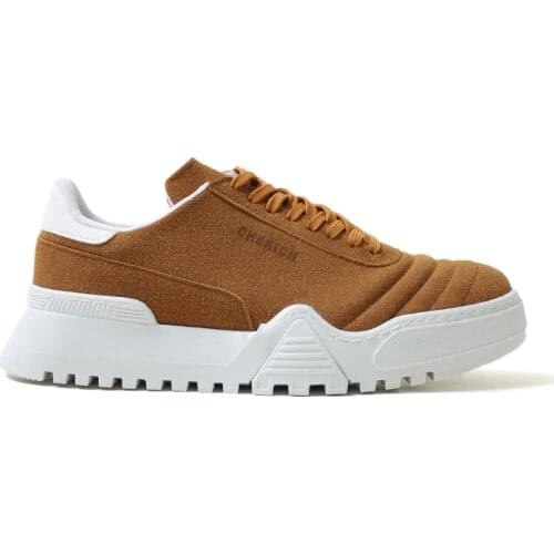 Chekich Mens Shoes Tan Color Laces Summer Season Breathable Comfortable Brown Casual Male Sneakers Lightweight Odorless Fabric Daily Canvas High Base White Sewing Outsole Footwear Suede Detailed Trend CH037 V2
