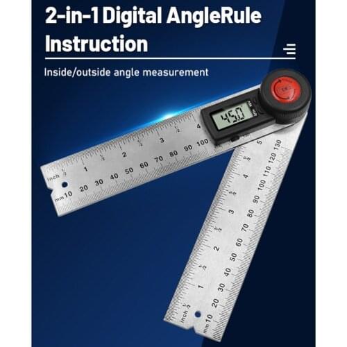 Digital Angle Finder Protractor 2 in 1 Angle Finder Ruler 360 Degree Compatible with Woodworking/Carpenter/Construction