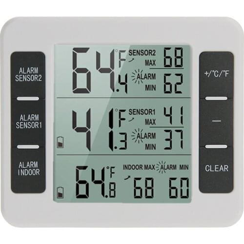 Home Wireless Indoor Outdoor Thermometers Electronic Refrigerator Thermometer Temperature Measuring Device Large Screen Digital