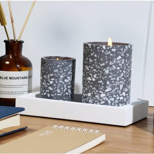 Gardenia Scented Candle Hotel Home Decoration Ornaments Smokeless Soy Wax Aromatherapy Marble Jar Candlestick Birthday Gift
