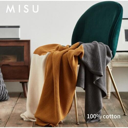 Nordic cotton color matching knitted blanket sofa blanket cover blanket nap blanket office blanket single air conditioning