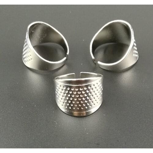 2pcs Household Sewing DIY Tools Silver Ring Thimble Finger Protector Household Quilting Craft Accessories
